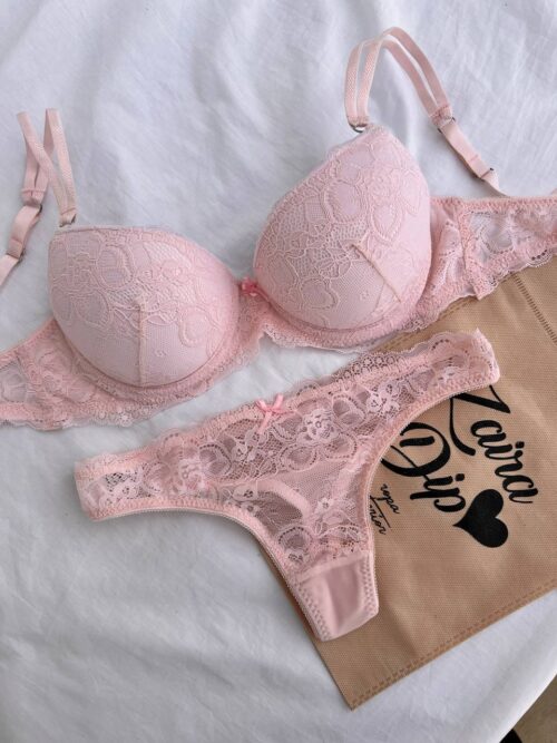 ART 5249 LODY : taza soft de encaje con less rosa pastel