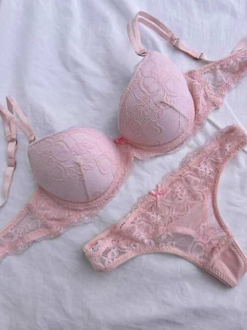ART 5249 LODY : taza soft de encaje con less rosa pastel - Imagen 2